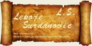 Lepoje Surdanović vizit kartica